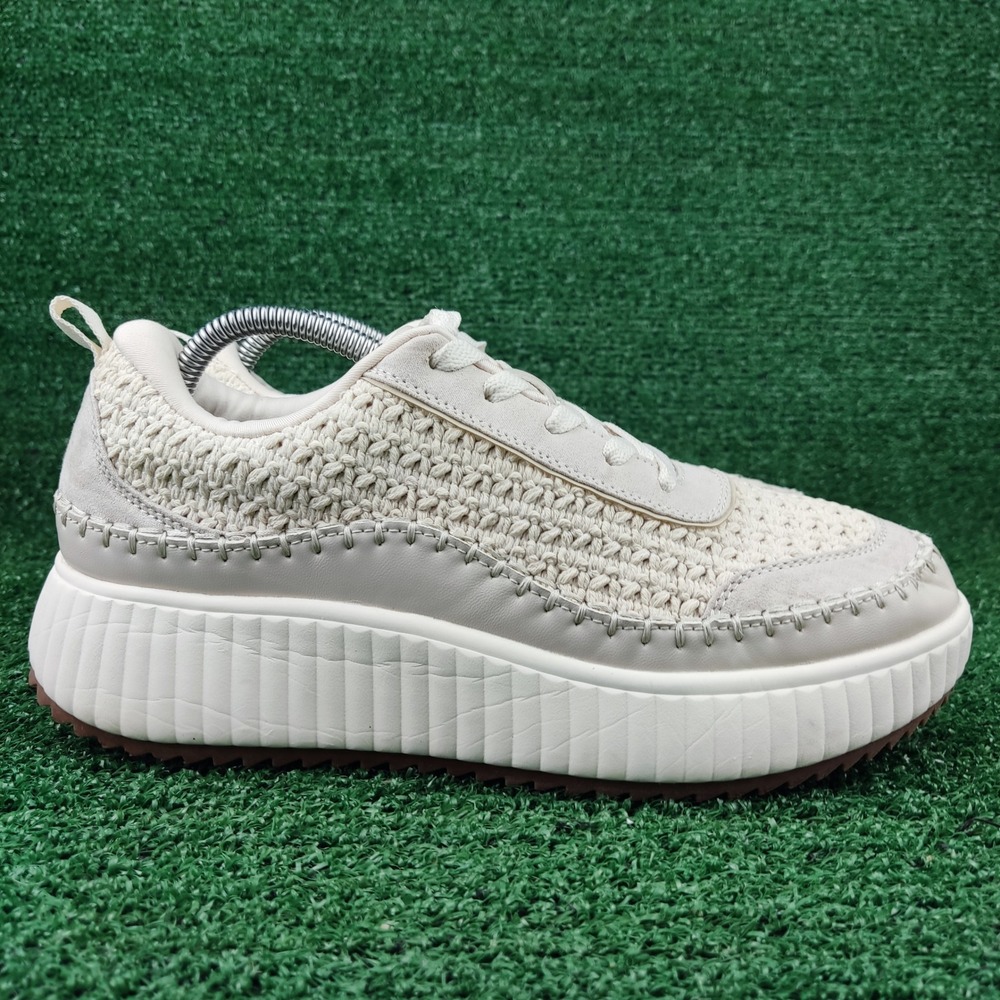 Dream Pairs Sneakers Womens 9.5W Cream SDFN2379W-W Platform Woven Flatform Shoes